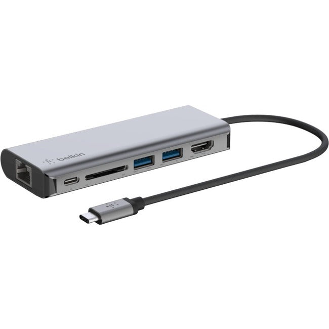 Adaptateur multiport USB-C 6 en 1 Belkin, station d'accueil pour ordinateur portable, HDMI 4K, alimentation 100 W