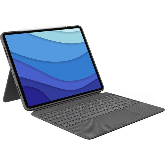 Étui clavier/housse Logitech Combo Touch pour tablette Apple 12,9 pouces, Logitech iPad Pro (5e génération) - Gris Oxford