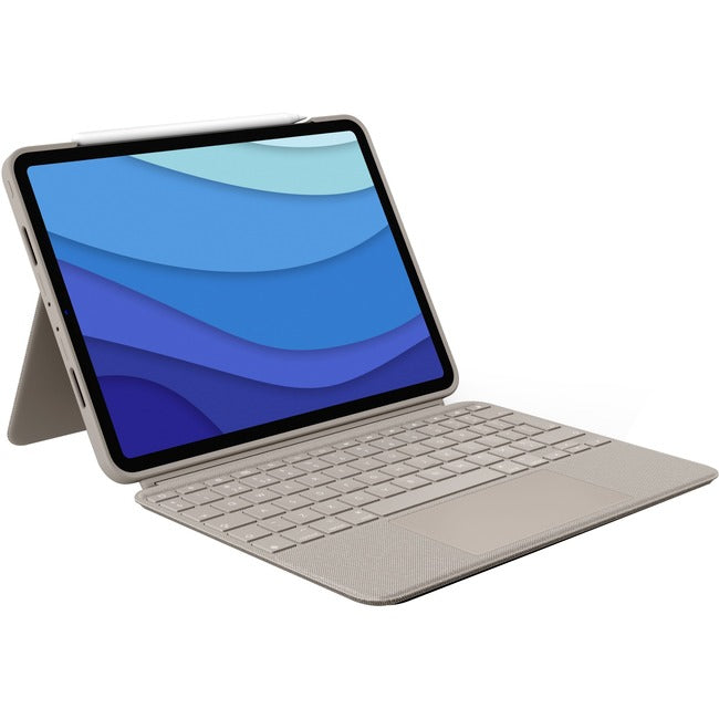 Étui clavier/housse Logitech Combo Touch pour Apple iPad Pro 11" (3e génération), iPad Pro (2e génération), tablette iPad Pro - Sable