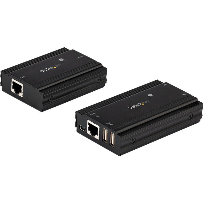 StarTech.com Hub d'extension USB 2.0 à 4 ports sur câble Ethernet CAT5e/CAT6 (RJ45), 100 m, boîtier métallique, kit d'extension USB, 480 Mbps
