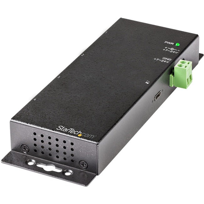 StarTech.com Hub USB C 4 ports 10 Gbit/s, hub USB-C industriel en métal, 2 x USB-C et 2 x USB-A, protection contre les surtensions, hub USB Type-C auto-alimenté