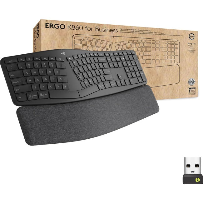 Logitech Ergo K860 pour les entreprises (Graphite) - Boîte marron