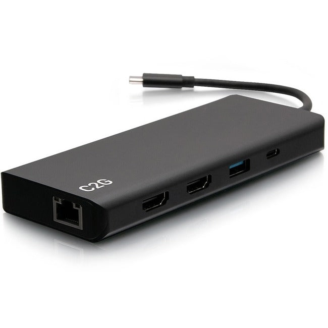 Station d'accueil pour ordinateur portable à double écran USB C C2G - HDMI, Ethernet, USB-A, audio 3,5 mm - Alimentation jusqu'à 60 W