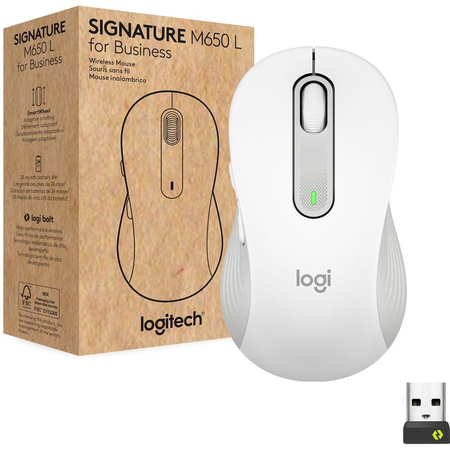 Logitech Signature M650 L for Business (blanc cassé) - Boîte marron