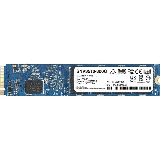 Disque SSD Synology SNV3000 SNV3510-800G 800 Go - M.2 22110 interne - PCI Express NVMe (PCI Express NVMe 3.0 x4)