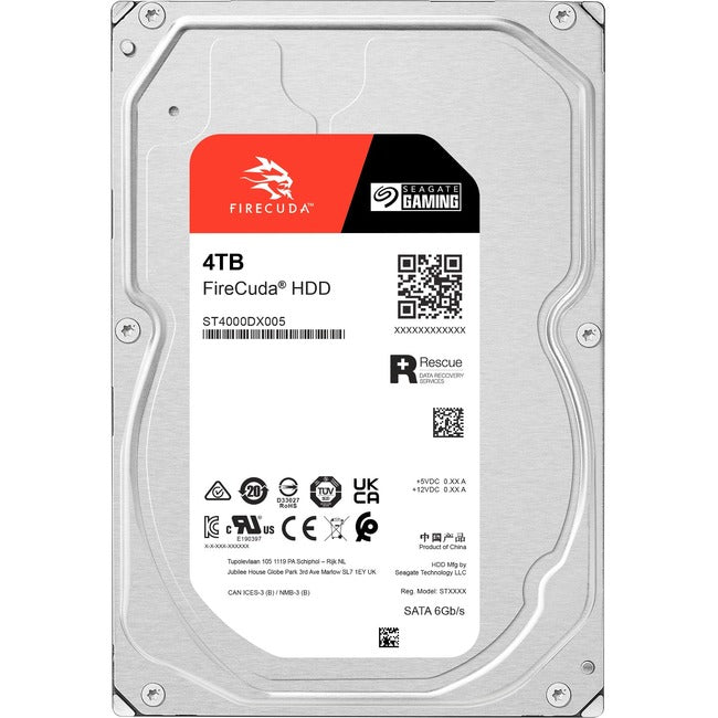 Disque dur Seagate FireCuda ST4000DX005 4 To - 3,5" interne - SATA (SATA/600) - Méthode d'enregistrement magnétique conventionnel (CMR)