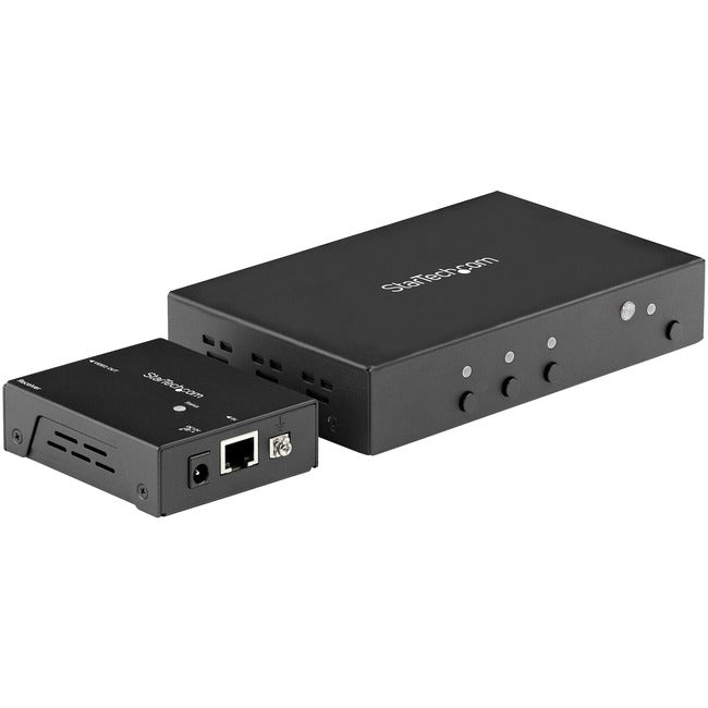 StarTech.com Extendeur HDMI sur CAT6/5e avec commutateur vidéo 3 ports 4K 30 Hz/115 pieds, boîtier de commutation HDMI 4K, vidéo sur HDBaseT avec commutateur automatique