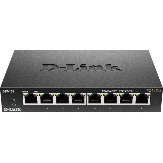 D-Link DGS-108Unmanaged 8-Port 10/100/1000Mbps Switch