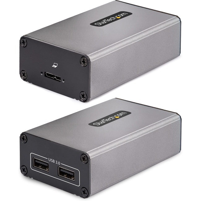 StarTech.com Extendeur USB 3.0 à 2 ports sur fibre multimode OM3, LC/LC, 2 hubs USB-A 5 Gbit/s, 350 m (1 150 pi), extension de fibre optique USB durable