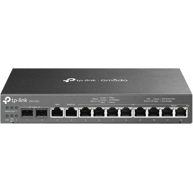 TP-Link ER7212PC - Routeur VPN Gigabit Omada avec ports PoE+ et capacité de contrôle - Garantie à vie limitée