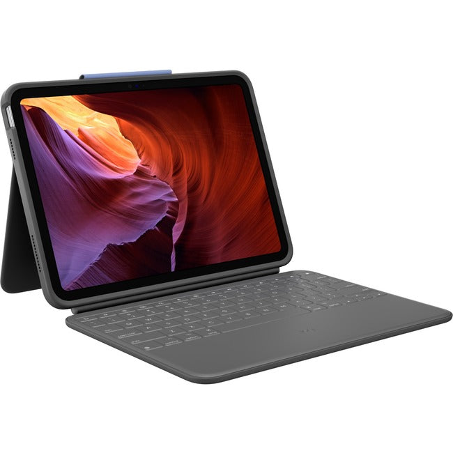 Étui clavier/housse robuste Logitech Rugged Folio (Folio) pour tablette Apple 10,9 pouces, Logitech iPad (10e génération) - Graphite