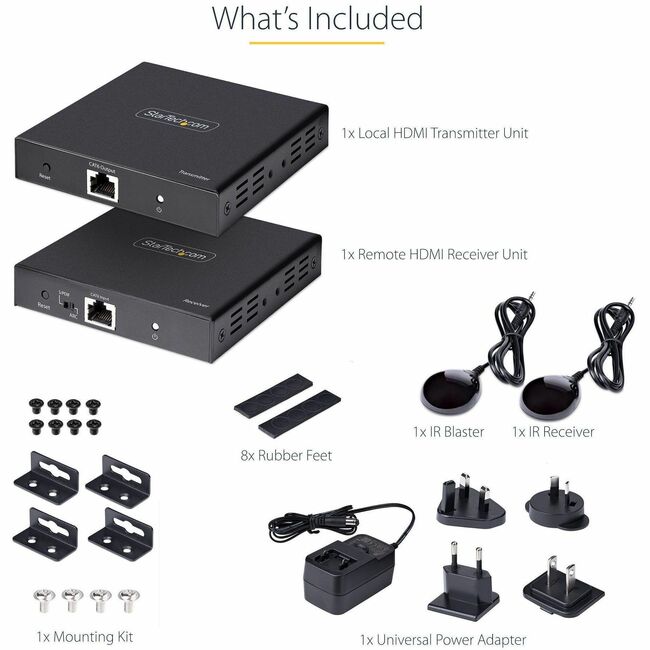 StarTech.com Extendeur HDMI 4K sur câble CAT5/CAT6, Extendeur vidéo 4K 60 Hz jusqu'à 70 m, Câblage HDMI sur Ethernet, Sortie audio S/PDIF