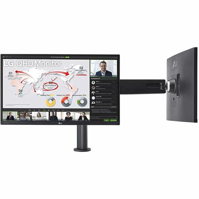Moniteur LED WQHD LG 27QP88D-BS de 27 pouces - 16:9 - Noir mat