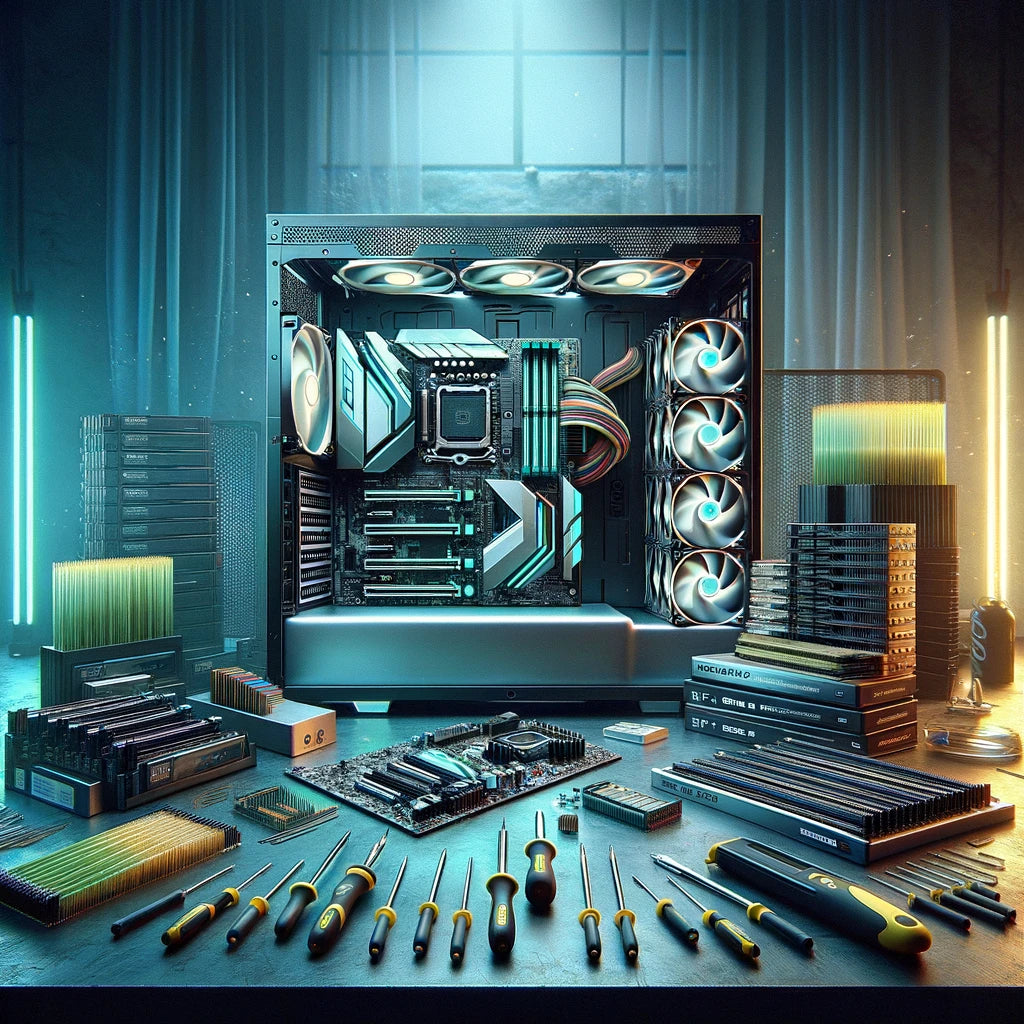 High Performance PC Build Guide For 2024 Logics Technology Solutions Inc DALL E 2024 03 05 19.51.31 The Image Should Capture The Essence Of A High Performance PC Build Guide For 2024 Focusing On Cutting Edge Technology And A Sleek Modern