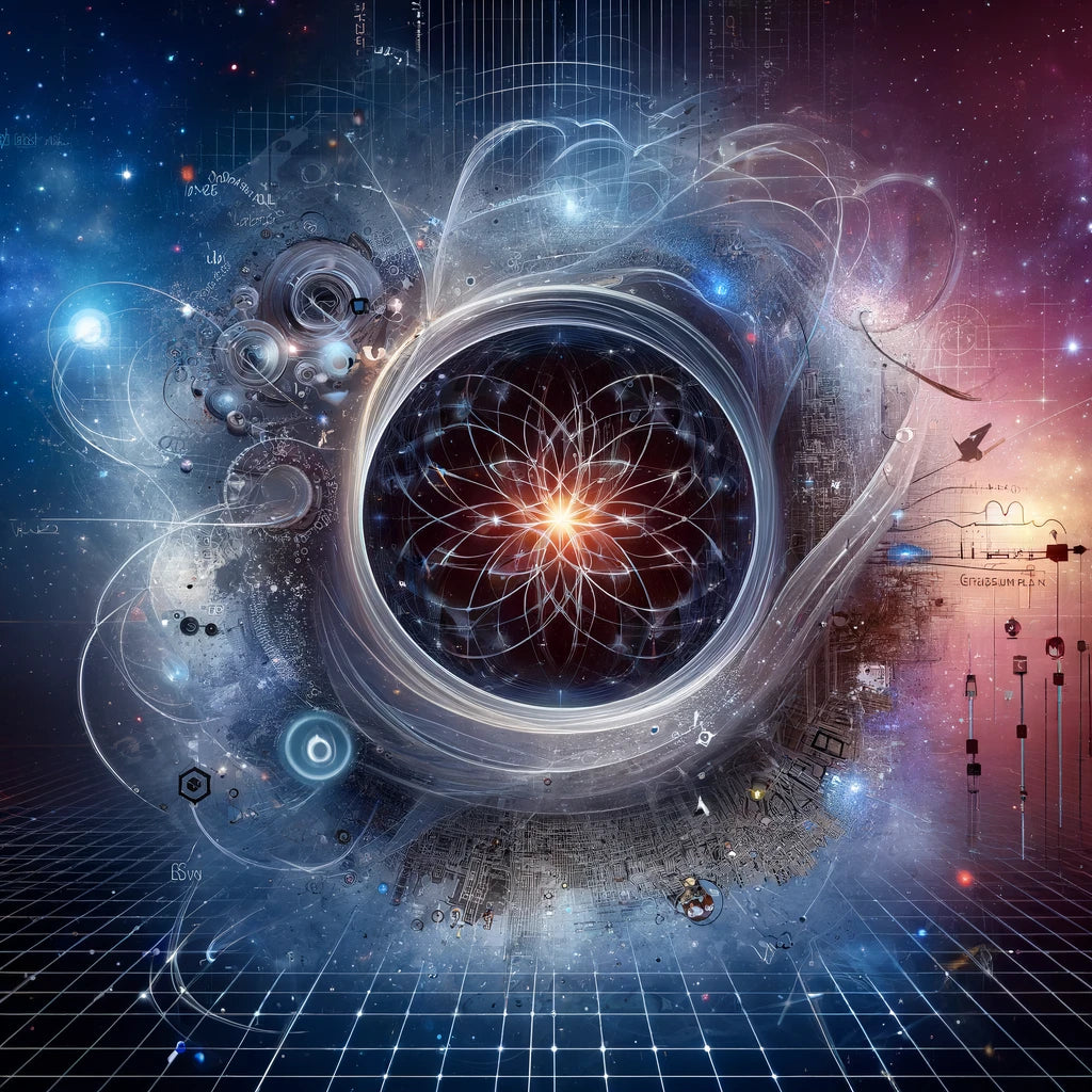 An intricate digital illustration showcasing a futuristic quantum computer with glowing qubits in operation, surrounded by scientists observing its potential applications in various fields like cryptography, medicine, and space exploration.