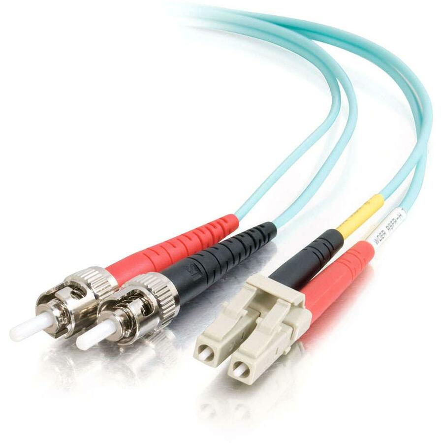 C2G 2m LC-ST 10Gb 50/125 OM3 Duplex Multimode PVC Fiber Optic Cable - Aqua
