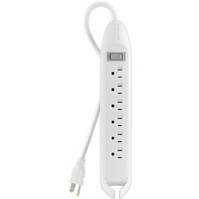 Belkin 6-Outlet Power Strip - 4ft Cord - Straight Plug - On-Off Switch - White