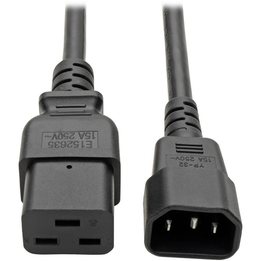 Tripp Lite series Power Cord, C19 to C14 - Heavy-Duty, 15A, 250V, 14 AWG, 2 ft.