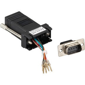 Black Box DB9 Male to RJ45F Modular Adapter Kit with Thumbscrews Gray