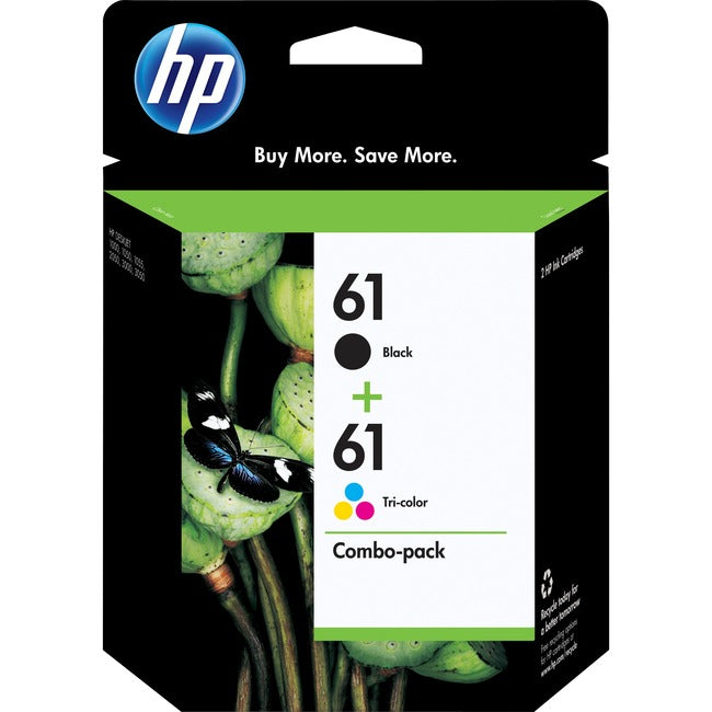 HP 61 Original Inkjet Ink Cartridge - Black, Cyan, Magenta, Yellow - 2 / Pack