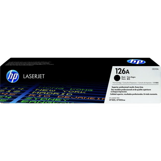 Cartouche de toner laser HP 126A (CE310A) d'origine à rendement standard - Paquet unique - Noir - 1 unité