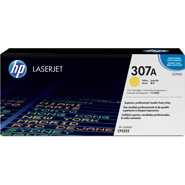 Cartouche de toner laser d'origine HP 307A (CE742A) - Paquet unique - Jaune - 1 unité