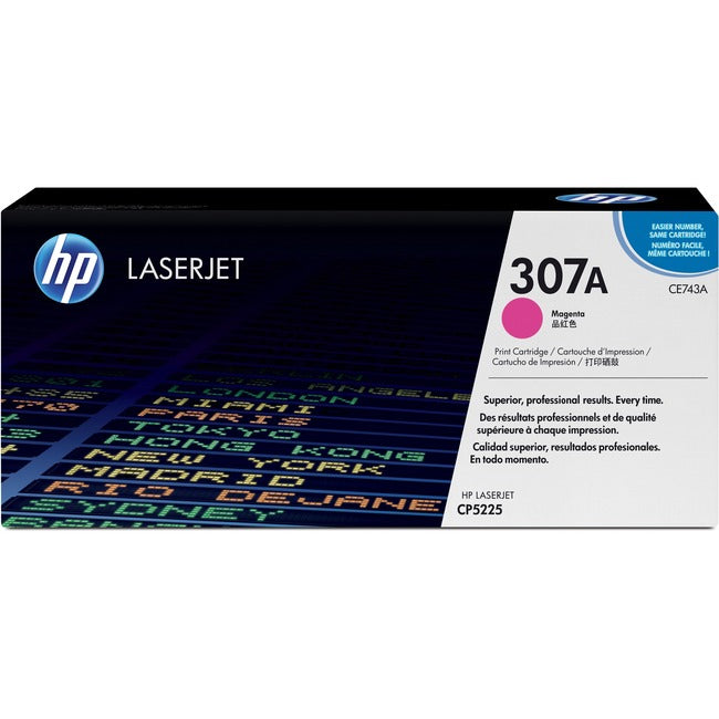 Cartouche de toner laser d'origine HP 307A (CE743A) - Paquet unique - Magenta - 1 unité