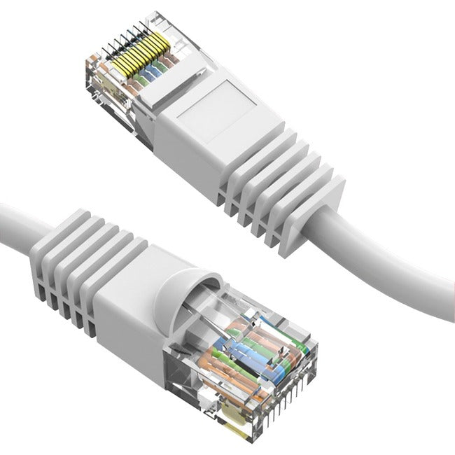 CÂBLE DE RACCORDEMENT AXIOM 14FT CAT6 UTP 550MHZ AVEC BOTTINE MOULÉE ANTI-ACCROCHAGE (BLANC)