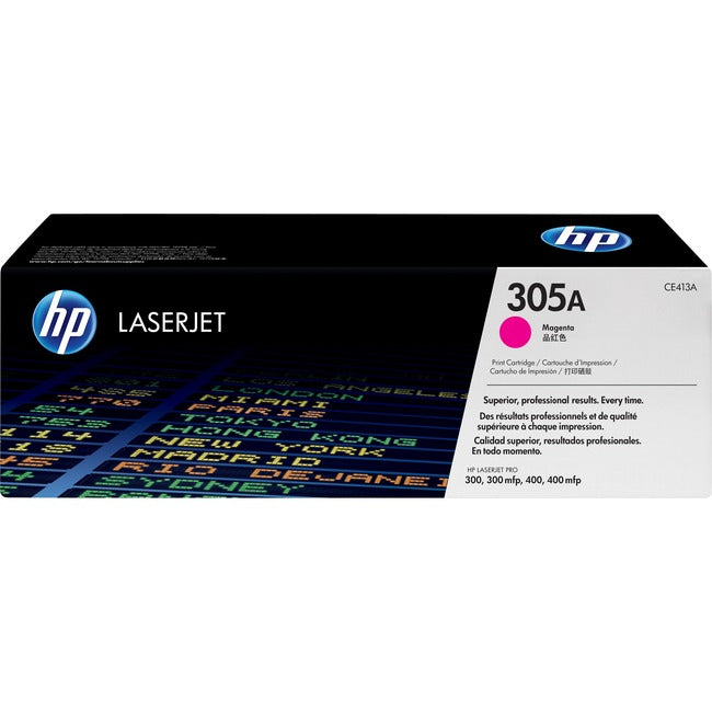 Cartouche de toner laser HP 305A (CE413A) d'origine à rendement standard - Paquet unique - Magenta - 1 unité