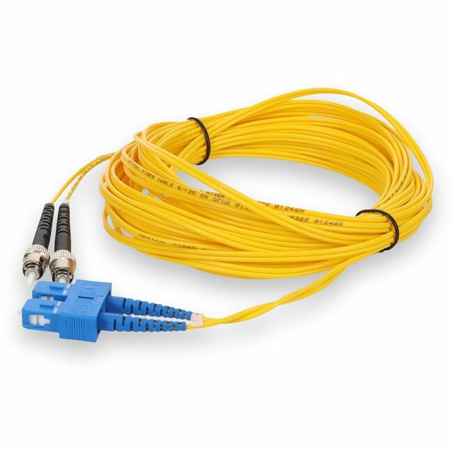 AddOn 5m Single-Mode fiber (SMF) Duplex ST/SC OS1 Yellow Patch Cable ...