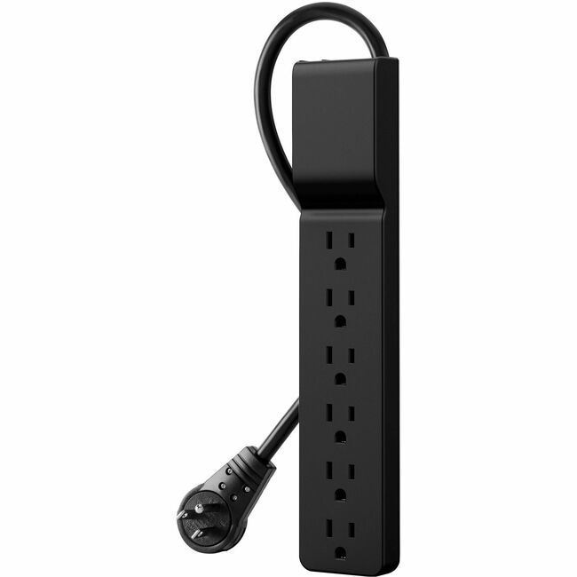 Parasurtenseur Belkin à 6 prises - Cordon de 6 pieds - Fiche rotative - 600 joules - Noir