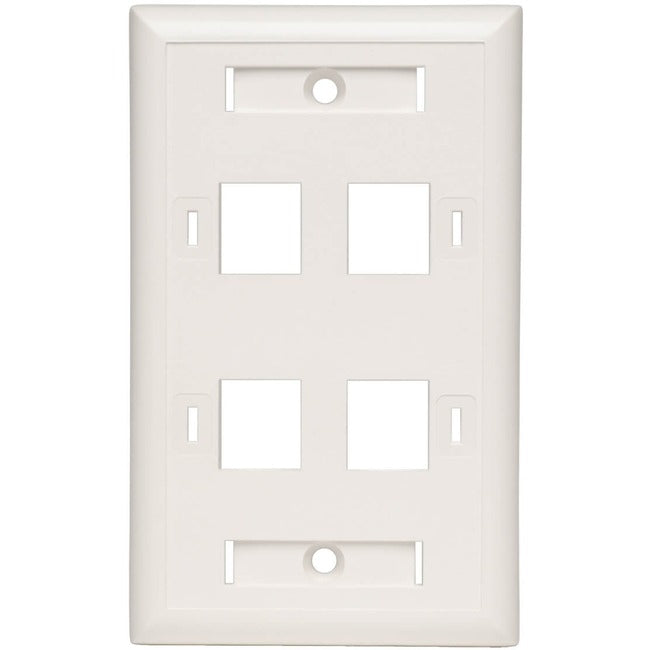 Tripp Lite by Eaton White Keystone Faceplate - 4 Ports