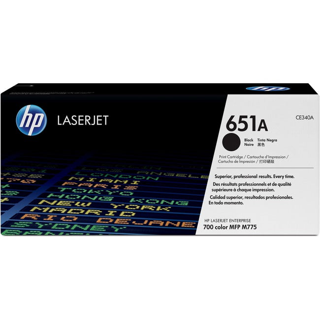 Cartouche de toner laser d'origine HP 651A (CE340A) - Paquet unique - Noir - 1 unité