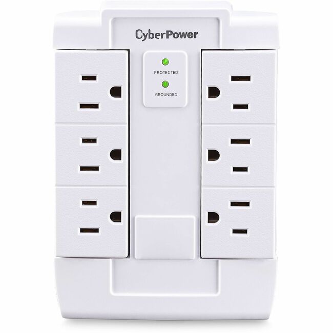 CyberPower CSB600WS Essential 6-Outlets Surge Suppressor Wall Tap and Swivel Outputs - Plain Brown Boxes