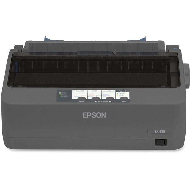 Epson LX-350 9-pin Dot Matrix Printer - Monochrome - Energy Star - Black