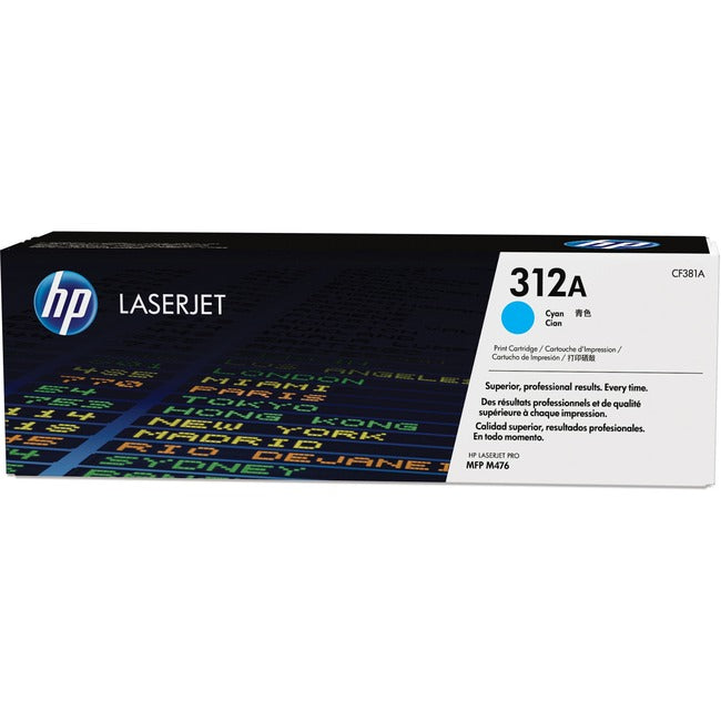 Cartouche de toner laser d'origine HP 312A (CF381A) - Paquet unique - Cyan - 1 unité