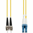 AddOn 20m ST to LC Yellow OS2 Duplex OFNR (Riser-Rated) SMF Fiber Patch Cable