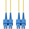 AddOn 15m SC to SC Yellow OS2 Duplex OFNR (Riser-Rated) SMF Fiber Patch Cable