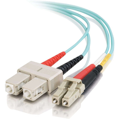 C2G 6m LC-SC 10Gb 50/125 OM3 Duplex Multimode PVC Fiber Optic Cable - Aqua
