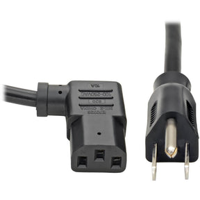 Tripp Lite series Computer Power Cord, NEMA 5-15P to Right-Angle C13 - 10A, 125V