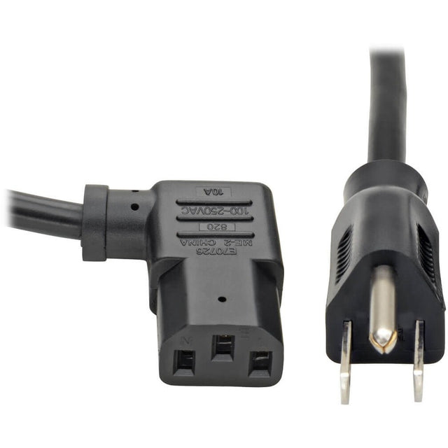 Tripp Lite series Computer Power Cord, NEMA 5-15P to Right-Angle C13 - 10A, 125V