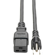 Power Cord - NEMA 5-15P - Male Left Gender - C19 - Female Right Gender - 8feet L