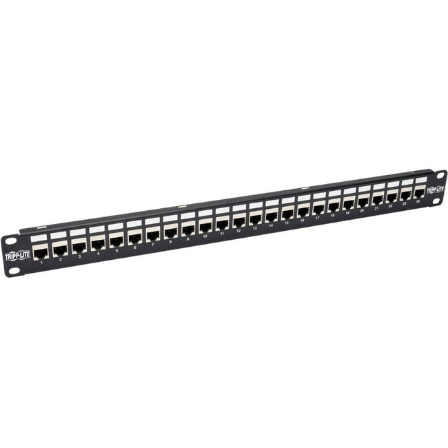 Tripp Lite 24-Port Cat6a Patch Panel Shielded Feedthrough Rackmount RJ45 1U