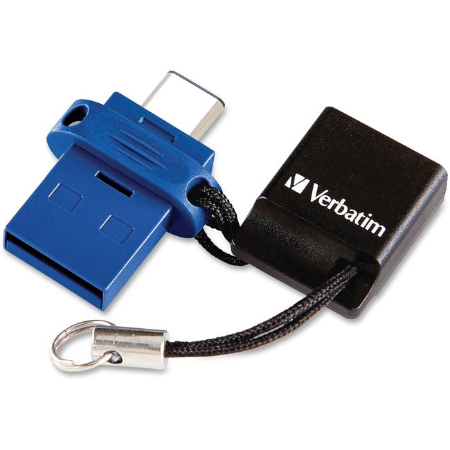 Verbatim 32GB Store 'n' Go Dual USB 3.0 Flash Drive for USB-C Devices - Blue