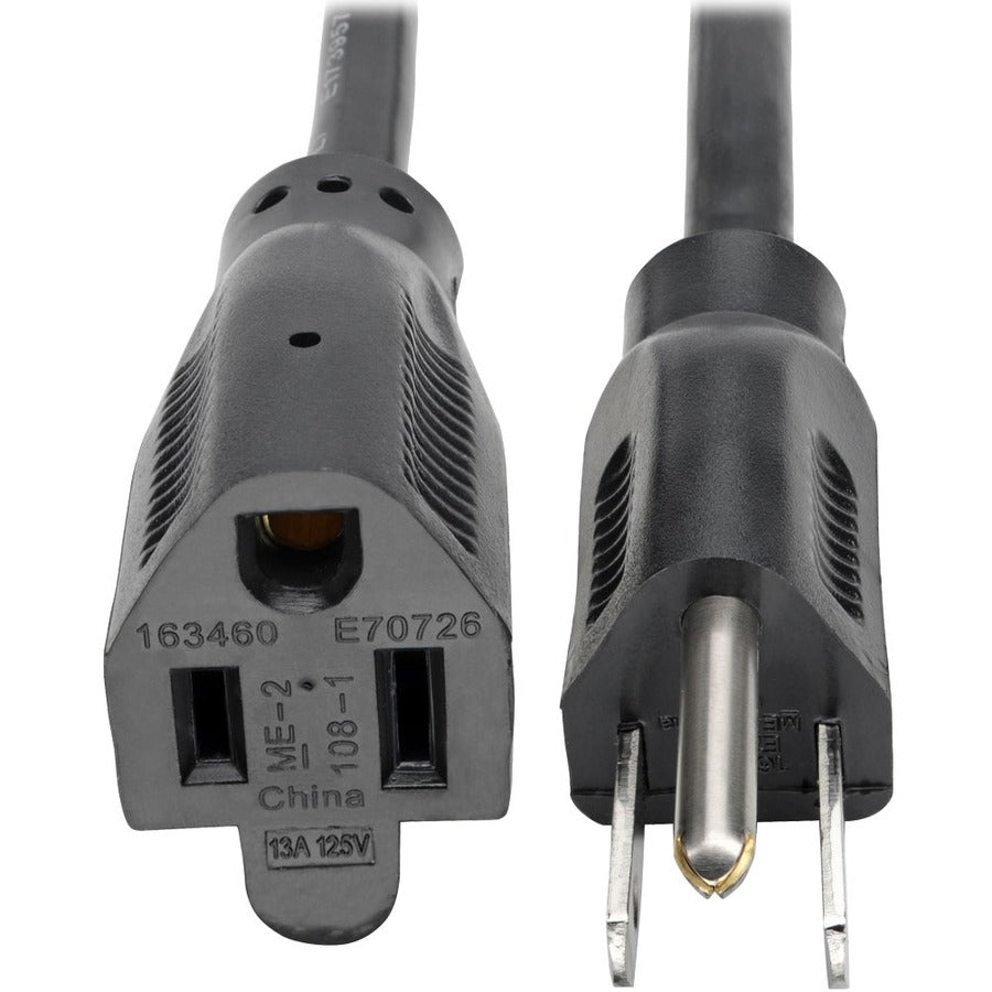 Power Cord - NEMA 5-15P - Male Left Gender - Power NEMA 5-15R - Female Right Gen