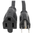 Power Cord - NEMA 5-15P - Male Left Gender - Power NEMA 5-15R - Female Right Gen