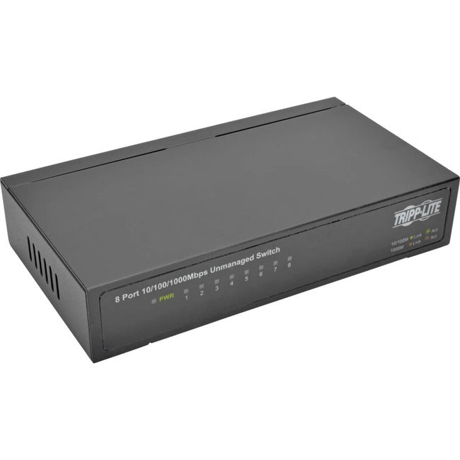 Commutateur Gigabit Ethernet non géré de bureau Tripp Lite by Eaton 8 ports 10/100/1000 Mbps, boîtier métallique