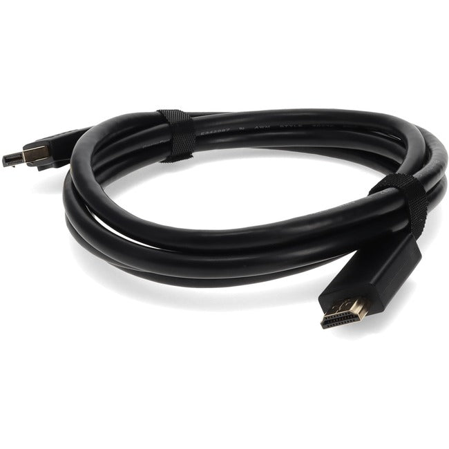 Câble noir AddOn DisplayPort mâle vers HDMI mâle de 6 pieds (nécessite DP++)