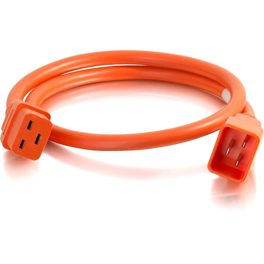 C2G 10ft 12AWG Power Cord (IEC320C20 to IEC320C19) - Orange