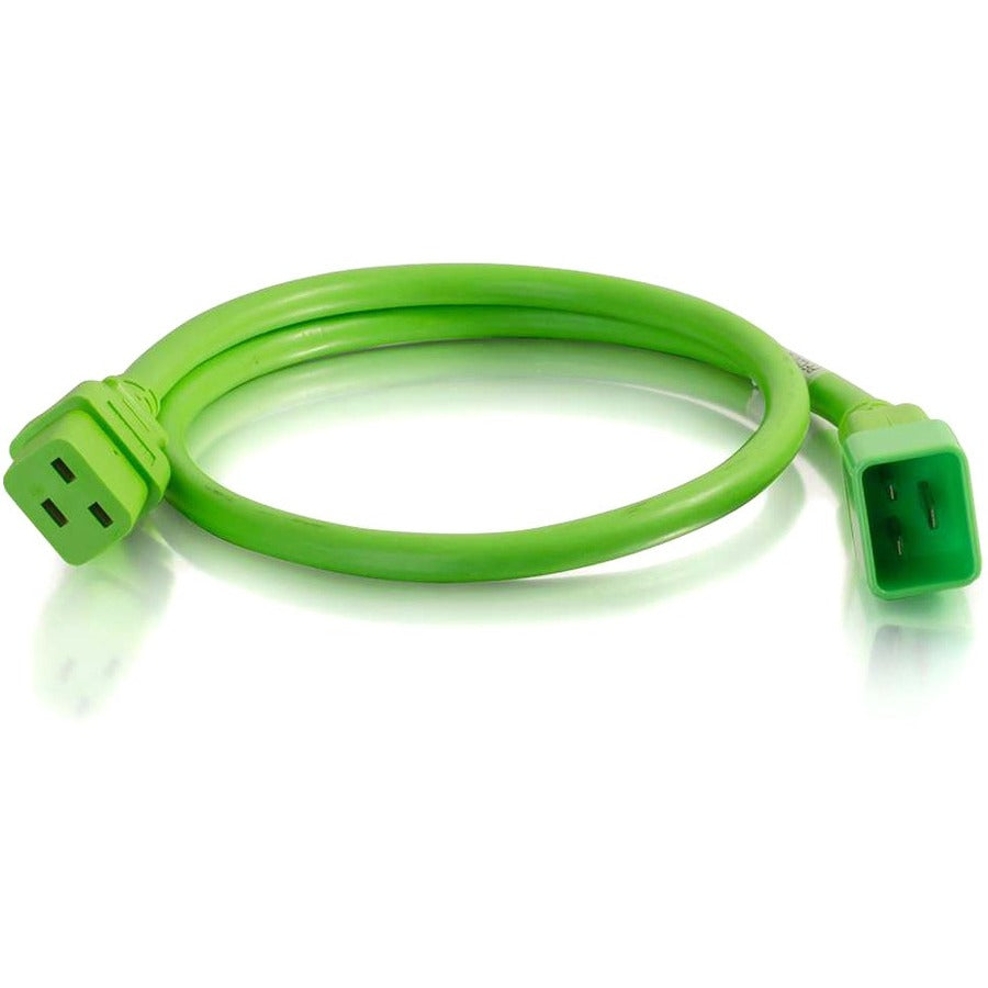C2G 10ft 12AWG Power Cord (IEC320C20 to IEC320C19) - Green